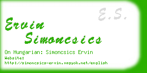 ervin simoncsics business card